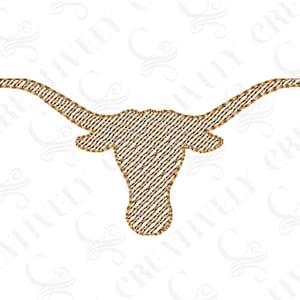 Longhorn Sketch Embroidery File Download, 4 Sizes, Longhorn, Western Sketch Embroidery Design, Gift for Cowboy Cowgirl, Gift for Texan