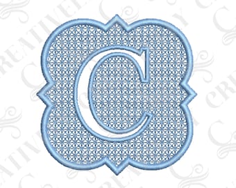 Embossed Letter C Machine Embroidery Monogram, Monogram for Towels, Monogram for Blanket, Southern Style Monogram, Hostess Gift, Baby Gift