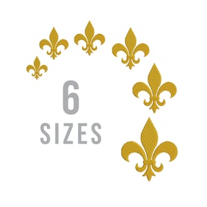 Design de Bordado Flor de Lis, 6 Tamanhos, Le Fleur de Lis, Presente para Anfitriãs. Presente para St. Louis, Presente para Nova Orleans, Decoração Francesa, Design Francês