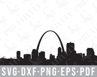 St. Louis Skyline Silhouette SVG PNG DXF Eps Pdf Files, Cut Files for Cricut Silhouette, St. Louis Gift
