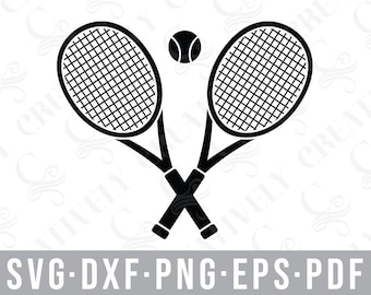 Tennis Rackets Tennis Ball SVG PNG DXF Eps Pdf Files, Tennis Cut File For Cricut Silhouette, Gift for Tennis Player, Tennis Decor