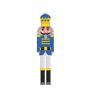Christmas Nutcracker Embroidery Design, Christmas Embroidery File Download, 3 Sizes Holiday Decor, Nutcracker Hostess Gift