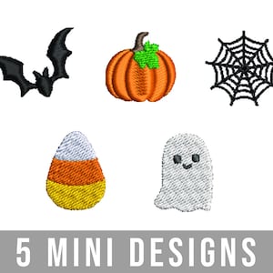 Halloween Mini Embroidery Design Bundle, Embroidery File Download, Halloween Mini Designs