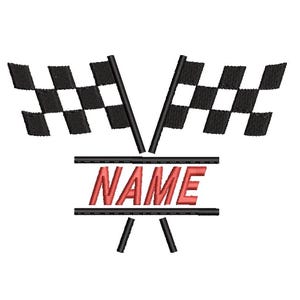 Checkered Racing Flags Race Car Flags Embroidery Design