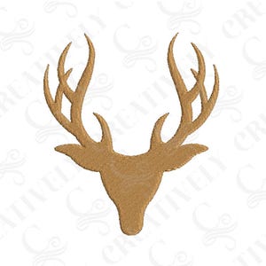 Buck Deer Antlers Embroidery File Download, 6 Sizes, Longhorn, Hunting Design, Gift for Hunter, Deer Season