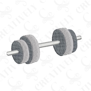 Gym Dumbbell Barbell Sports Embroidery File Download, 4 Sizes, Gym Lover Design, Gym Lover Gift, Weight Lifting Fitness Design