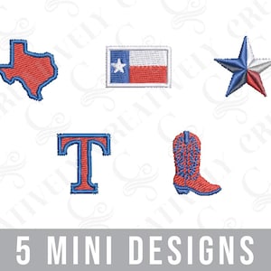 Texas Mini Embroidery Design Bundle, Texas Mini Designs, 5 Texas Designs, Cowboy Cowgirl Gift, Texas Home State Love, Texas shirt designs