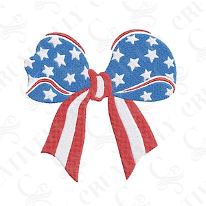 Drapeau américain Etats-Unis 4 juillet motif de broderie noeud, motif de broderie noeud patriotique, 4 tailles, motif Etats-Unis
