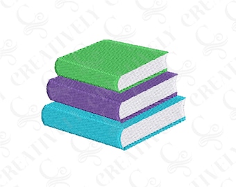 Diseño de bordado de libros, diseño de bordado a máquina de libros, 6 tamaños, regalo para amantes de los libros, regalo para lectores, amantes de la lectura