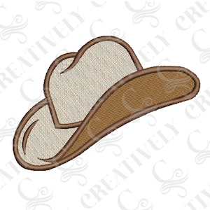 Cowboy Cowgirl Hat Borduurontwerp, 4 maten, Cowboyhoed, Western Design, Cadeau voor paardenliefhebber, Cadeau voor Cowboy Cowgirl