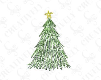 Diseño de bordado de árbol de Navidad, descarga de archivo de bordado navideño, 4 tamaños, regalo para anfitriona, regalo de Navidad
