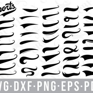Sports Swoosh Bundle SVG PNG DXF Eps Pdf Files, Sports Cut Files for Cricut Silhouette, Sports Jersey