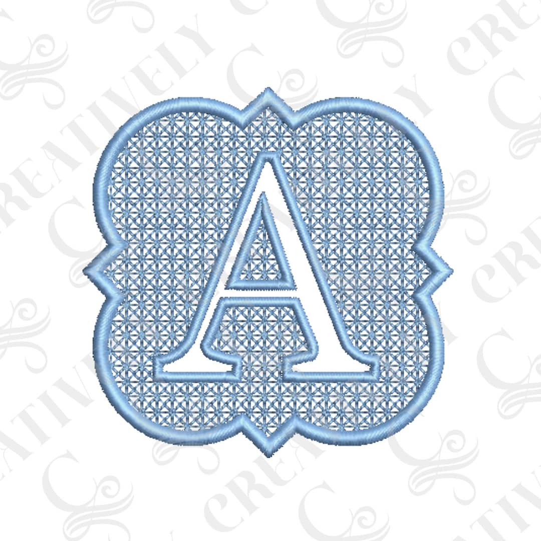 Embossed Letter A Machine Embroidery Monogram, Monogram for Towels ...