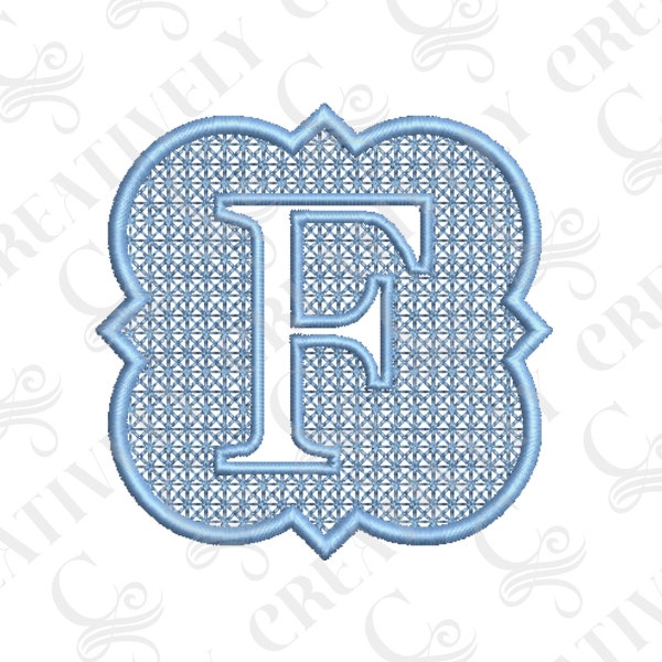 Embossed Letter F Machine Embroidery Monogram, Monogram for Towels, Monogram for Blanket, Southern Style Monogram, Hostess Gift, Baby Gift