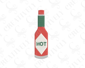Hot Sauce Chile Spicy Mexican Food Machine Embroidery Design Download, 5 Sizes, for Shirt, for Sweatshirt, Gift for Hot Sauce Lover