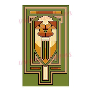 Arts and Crafts Mission Style Cross Stitch, Mission Cross Stitch, Arts and Crafts Design Cross Stitch,  from NewYorkNeedleworks on Etsy