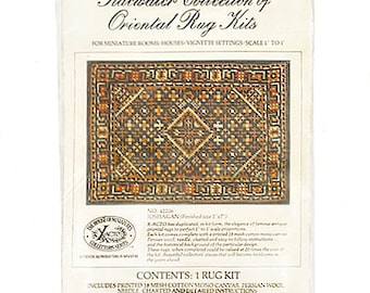 Vintage New Tidewater Collection Joshagan Miniature Rug Kit House of Miniatures X-Acto Needlepoint Rug Kit Vintage Miniature Rug Kit