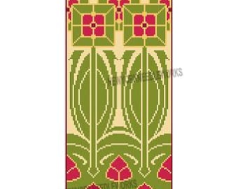 Arts and Crafts Mission Style Cross Stitch Mission Flowers Cross Stitch Flowers Pattern Arts and Crafts-patroon