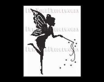 Fairy Cross Stitch, Fairy Silhouette, Fairies Cross Stitch, Fairies, Cross Stitch, Needlepoint, Crochet, Silhouette from NewYorkNeedleworks