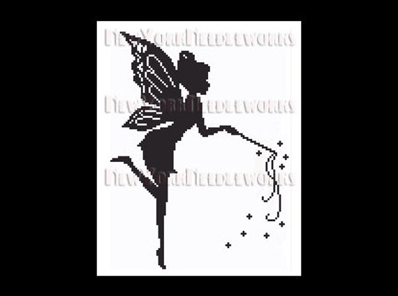 Download Fairy Cross Stitch Fairy Silhouette Fairies Cross Stitch ...