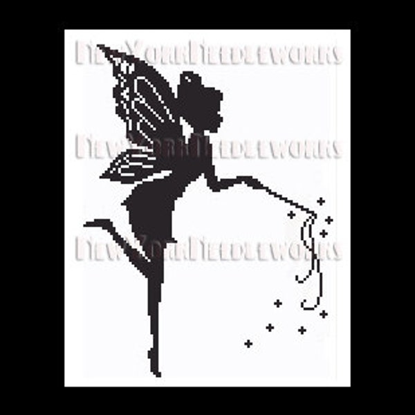 Fairy Cross Stitch, Fairy Silhouette, Fairies Cross Stitch, Fairies, Cross Stitch, Needlepoint, Crochet, Silhouette from NewYorkNeedleworks