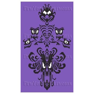 Haunted Mansion-kruissteek, Haunted Mansion-patroon, herenhuispatroon, herenhuis kruissteek, van NewYorkNeedleworks op Etsy