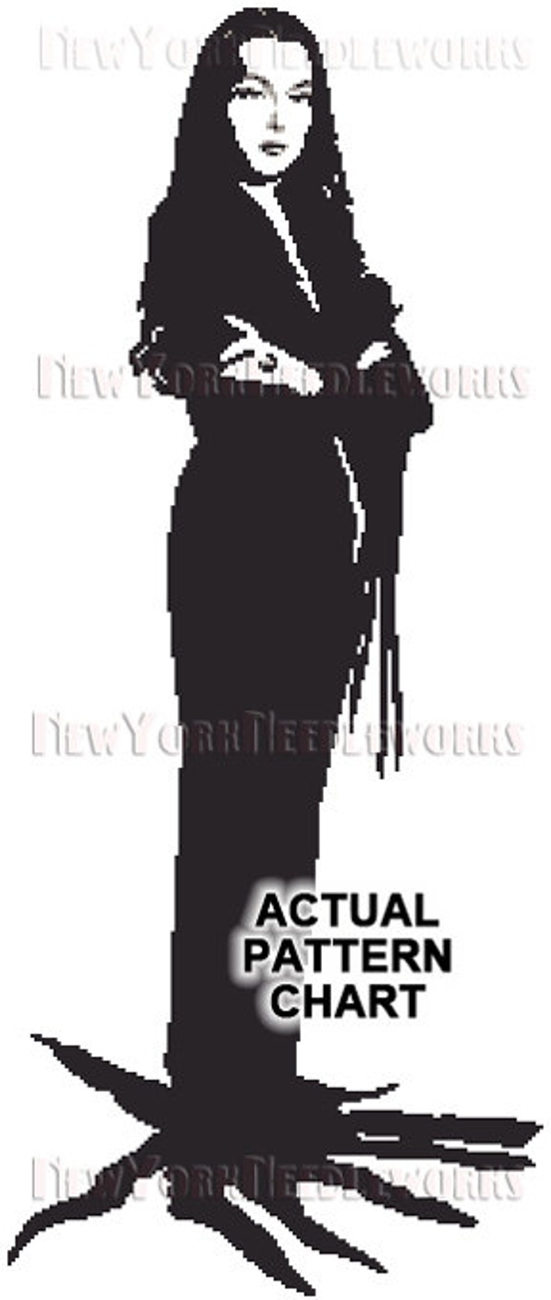 Download Morticia Silhouette Addams Family Cross Stitch Morticia | Etsy