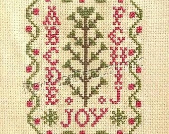 Christmas Cross Stitch Sampler Small Christmas Sampler Joy Cross Stitch