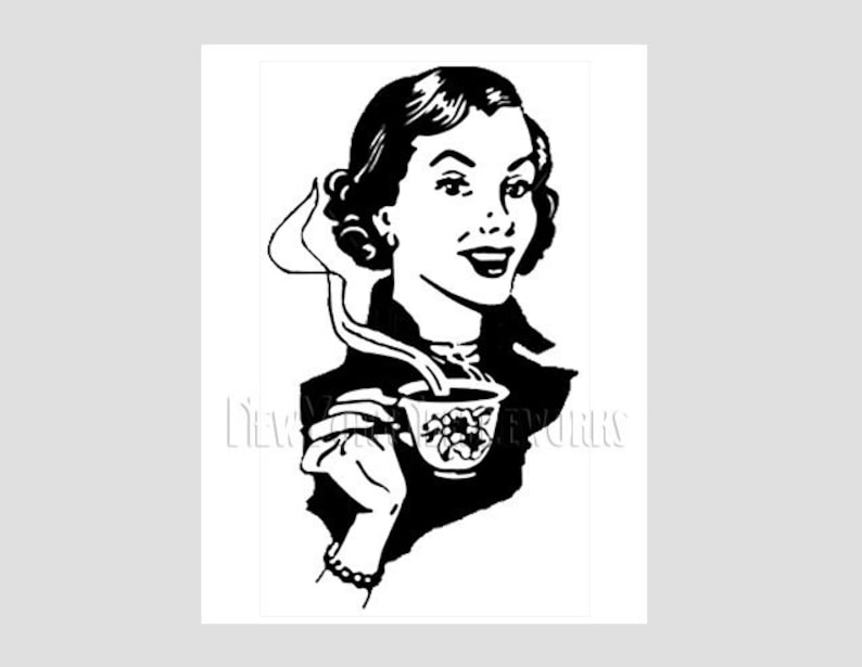 Woman Cross Stitch Retro Cross Stitch Coffee Silhouette NewYorkNeedleworks on Etsy Patterns Retro Coffee Pattern Cross Stitch Coffee