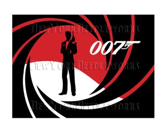 James Bond 007 Cross Stitch, 007 Cross Stitch, James Bond, Silhouettes, Modern Cross Stitch, 007, People from NewYorkNeedleworks on Etsy