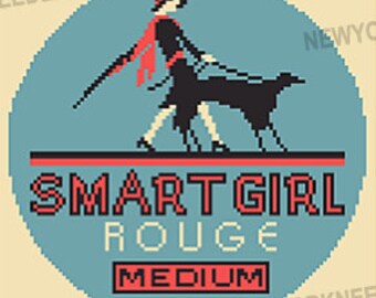 Vintage Smart Girl Rouge Art Deco Cross Stitch Vintage Art Deco Woman Cross Stitch Vintage Cosmetics Cross Stitch