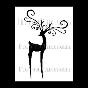 Reindeer Cross Stitch, Christmas Cross Stitch, Cross Stitch Reindeer Design, Deer Pattern, Christmas Reindeer by NewYorkNeedleworks on Etsy