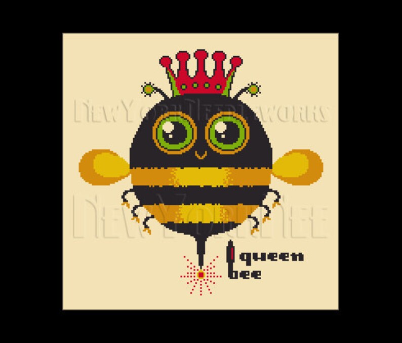Cross Stitch Bee Needlepoint Patterns Queen Bee Cross Stitch Bees by NewYorkNeedleworks on Etsy Queen Bee Cross Stitch Bee Pattern