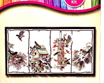 New Janlynn Birds Cross Stitch Kit Four Seasons Birds Complete Sealed Cross Stitch Kit