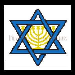 Étoile de David point de croix, point de croix juif, étoile de David, point de croix religieux, motif menorah de NewYorkNeedleworks sur Etsy