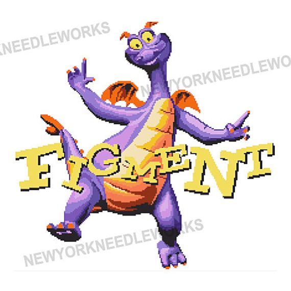 Figment Cross Stitch Figment Pattern Purple Dragon Childrens Cross Stitch Children Pattern Park Cross Stitch Figment