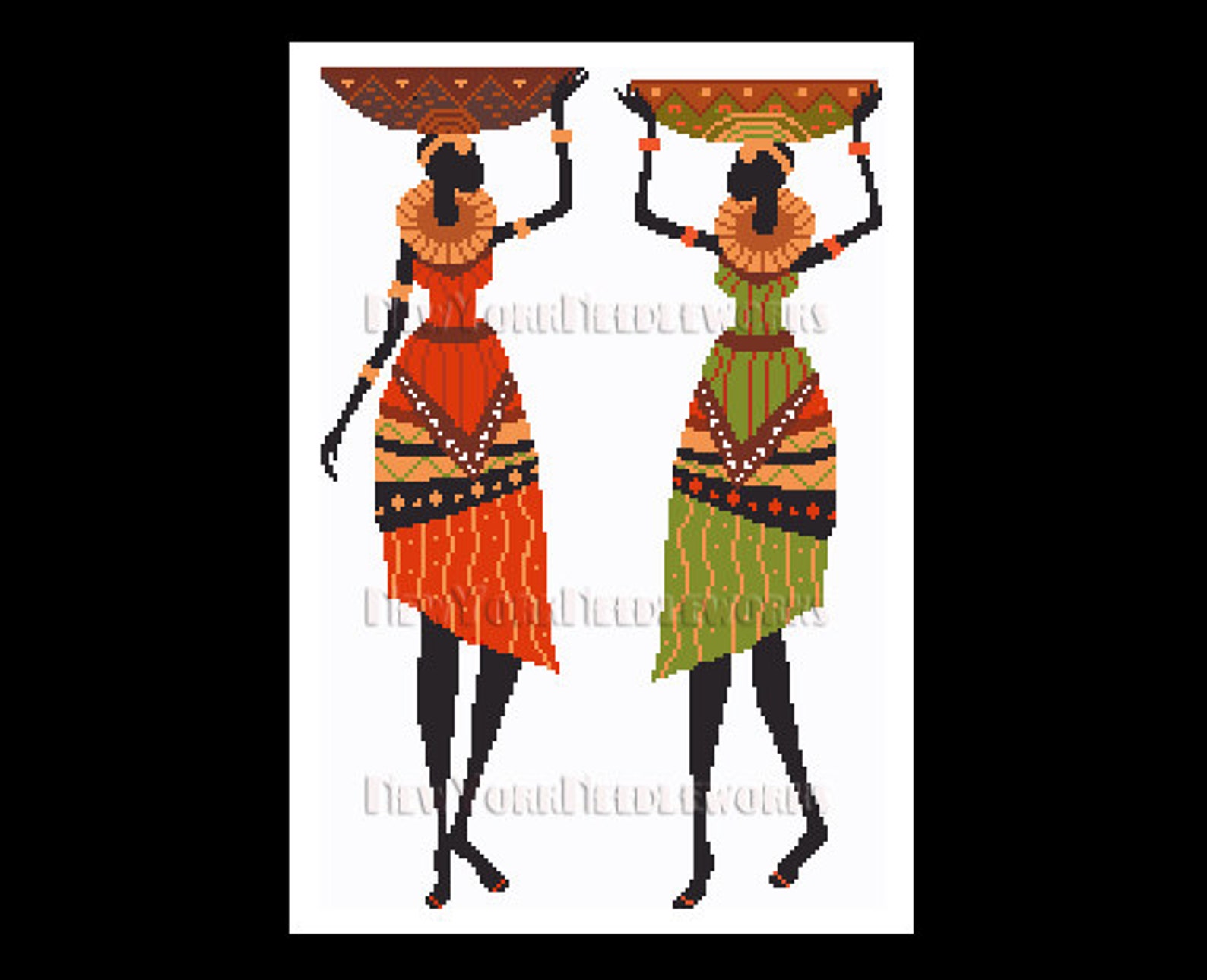 African Women Cross Stitch Africa Cross Stitch African Etsy
