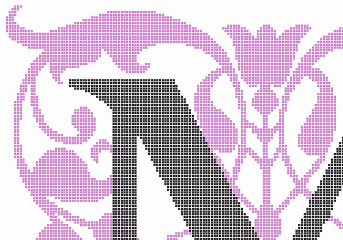 Monogram Cross Stitch Any Letter Monogram Cross Stitch Etsy