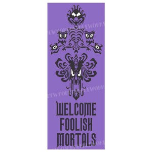 Haunted Mansion Dwaze stervelingen Kruissteek Haunted Mansion-patroon Foolish Mortals-patroon