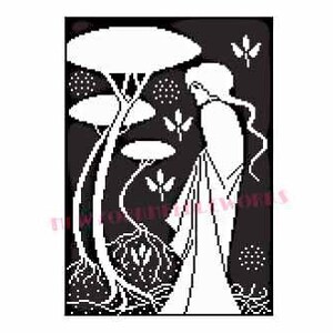 Vintage Art Nouveau Cross Stitch Beardsley Art Nouveau Cross Stitch Art Deco Silhouette Cross Stitch Aubrey Beardley Pattern