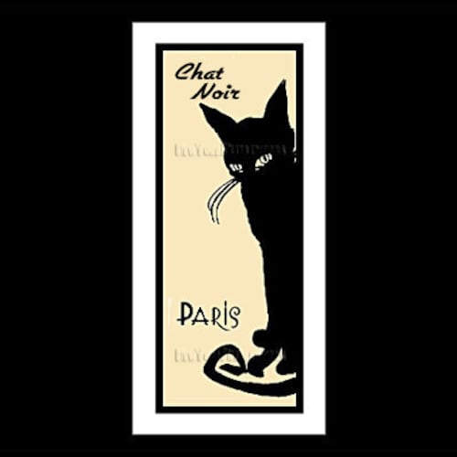 Le Chat Noir the Black Cat Cross Stitch Kit - Etsy
