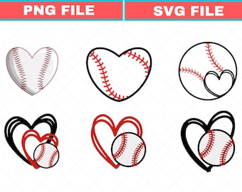 Coeur de baseball SVG PNG : conception de maman sportive en détresse (téléchargement numérique)