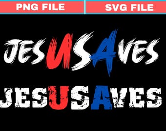 Comfort Colors® Jesus Saves USA Svg,Christian Patriotic JesUSAves Png, USA Jesus Svg, 4th of July Gift, USA Red white and blue Png