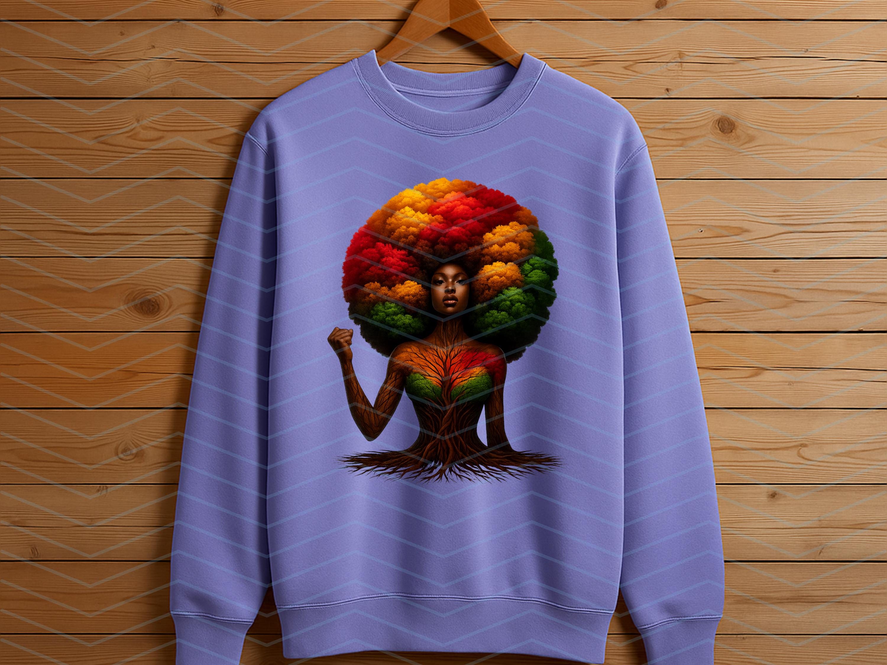 Afro Tree Woman PNG, Black Queen Clipart, Melanin Roots Art, African ...