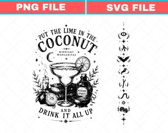 Midnight Margaritas SVG, Retro Halloween Png, Witchy Cocktail Design (Digital File)