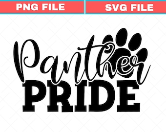 Panther Pride SVG, School Sports Team PNG (Digital Download)