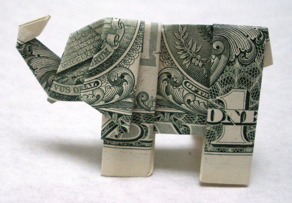 Dollar Bill Origami Elephant