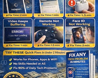 Fix “Not Working” Problems Fast, Phone & App Troubleshooting Guide, WiFi Fix PDF, Instant Download