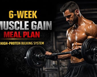 6-Week Muscle Gain Meal Plan | High-Protein Bulking System (PDF Download)