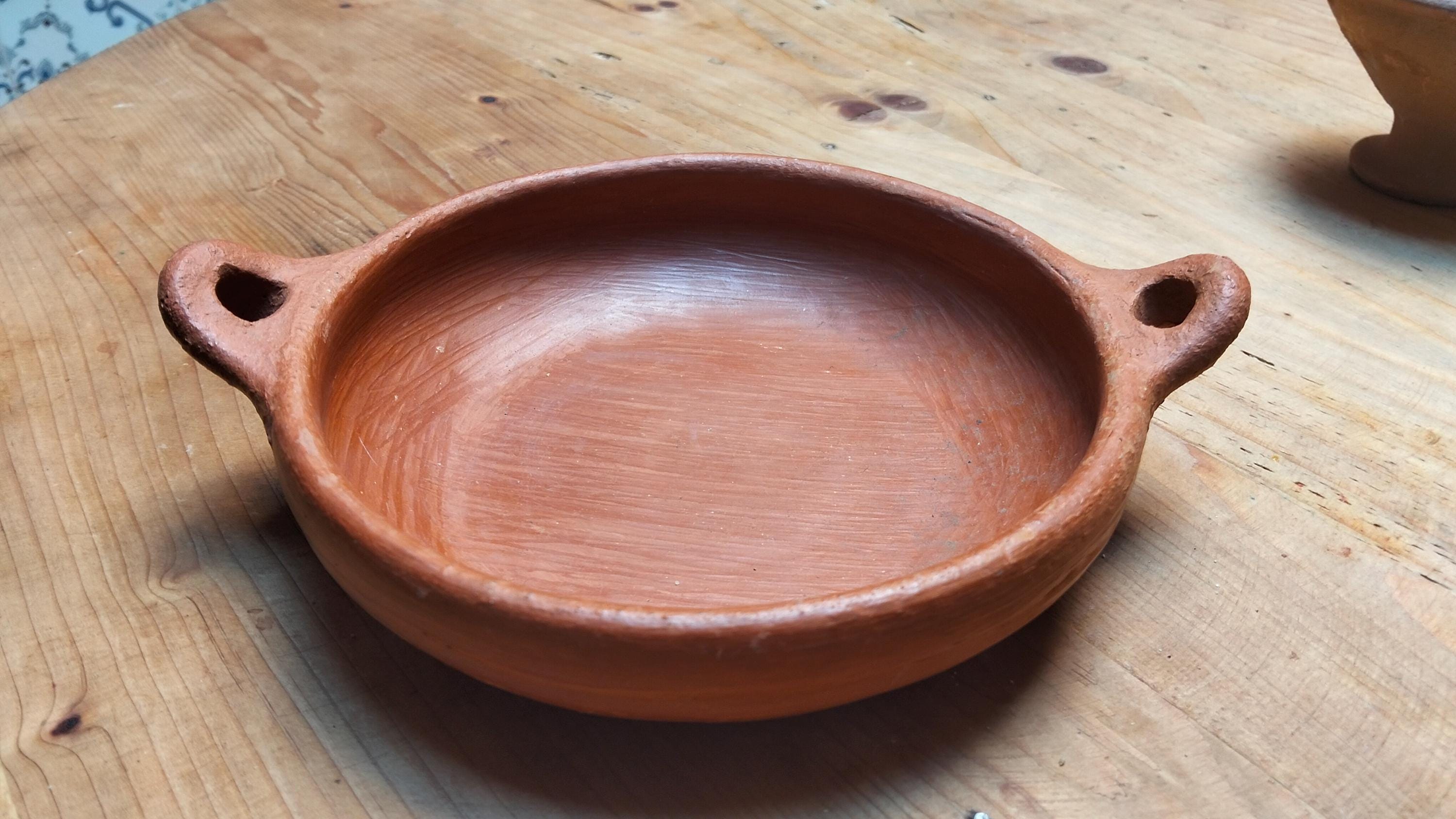 Plat de cuisine en argile fait main | Petit plat à tajine en terre cuite | Batterie de cuisine saine et naturelle